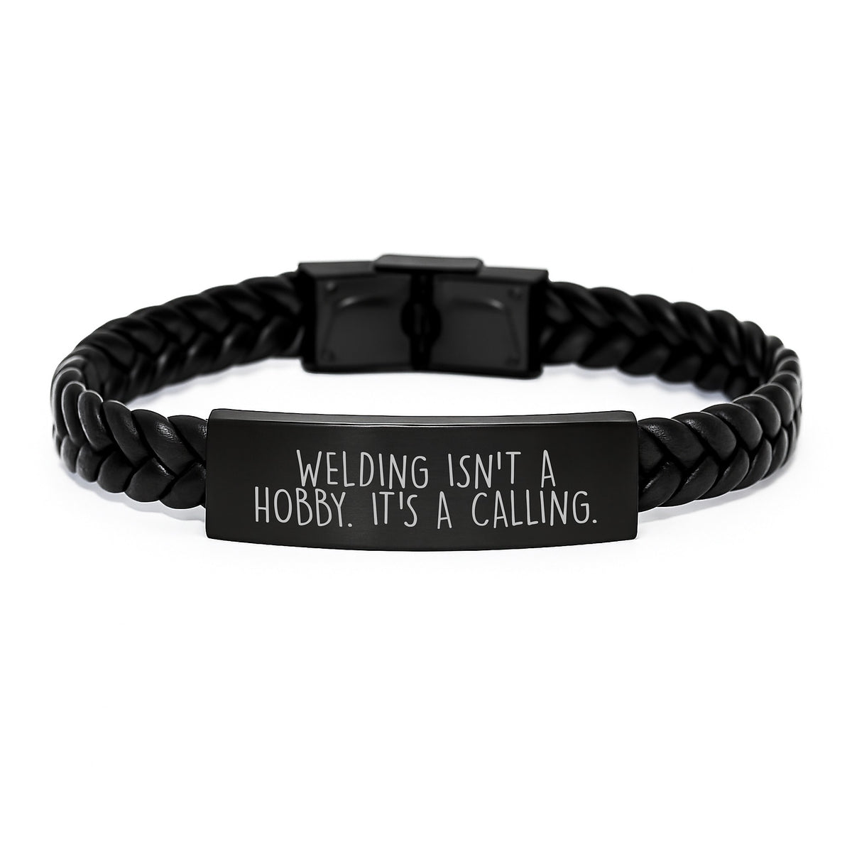 Welding Inspired Interlaced Leather Bracelet, Funny Welding Gifts for Men, Women, Friends, Coworkers, Family, Christmas Unique Presents - Image 1