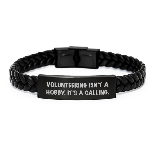 Gifts from Friends for Volunteering Enthusiasts, Inspirational Interlaced Leather Bracelet for Men and Women, Unique Christmas Unique Gifts - Image 1
