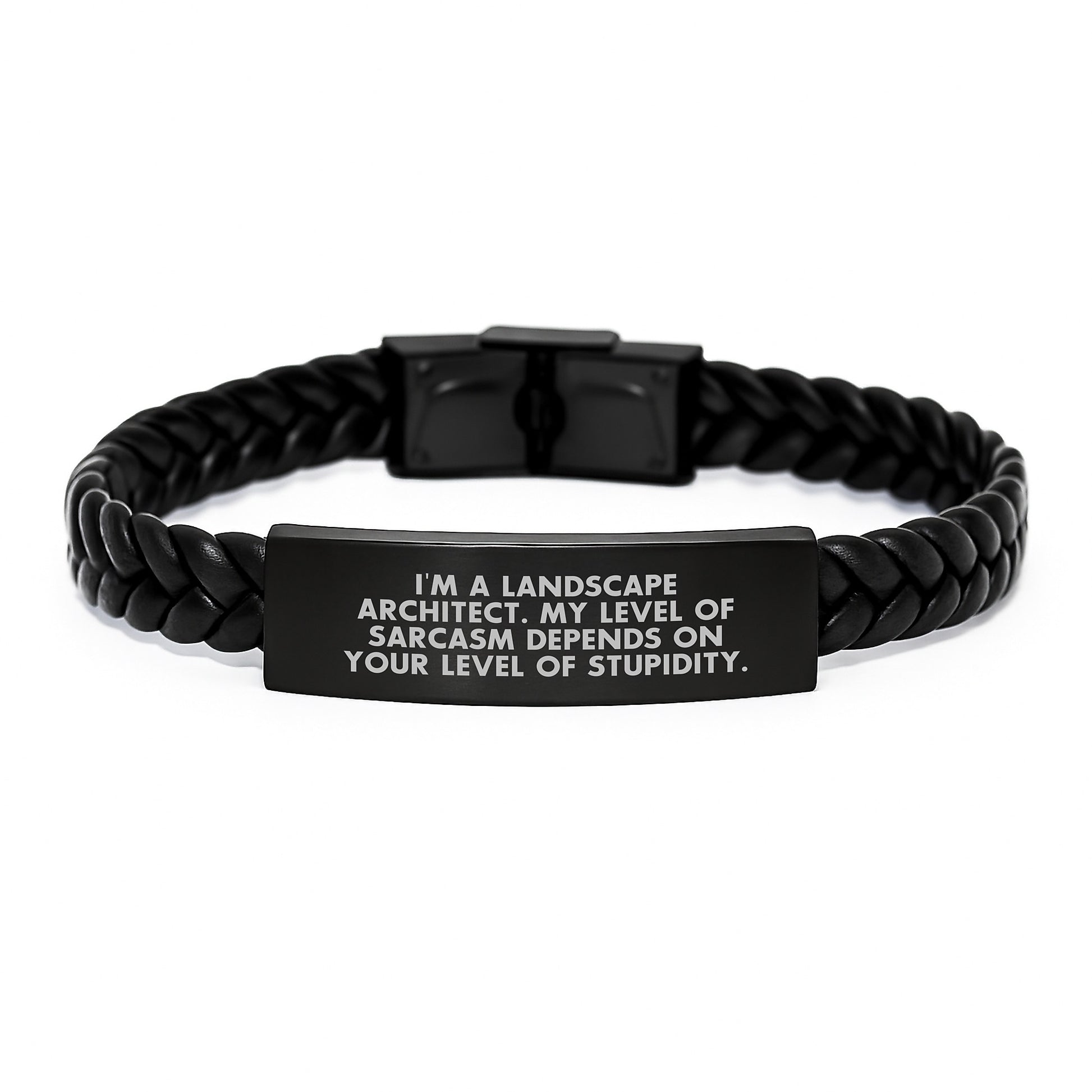 Funny Quote for Landscape Architect Friends, Gifts from Men to Men, Interlaced Leather Bracelet for Christmas Unique Gifts - Image 1