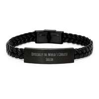 Load image into Gallery viewer, Funny Sailor Gifts, Officially The World&#39;s Coolest Sailor Interlaced Leather Bracelet for Men, Unique Christmas Unique Gifts from Friends to Family - Image 1
