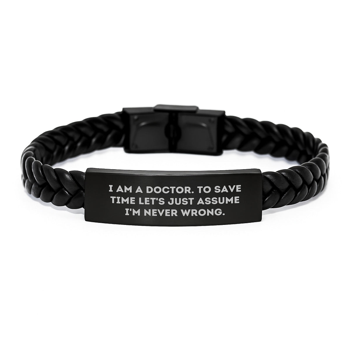 Funny Inspirational Doctor Gifts from Men to Men Unique Christmas Unique Gifts for Doctors with Interlaced Leather Bracelet - Image 1