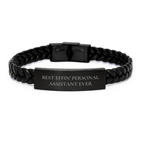 Load image into Gallery viewer, Funny Personal Assistant Gifts from Men, Unique Interlaced Leather Bracelet for Personal Assistant, Best Effin&#39; &#39;Ever&#39; Christmas Unique Gifts - Image 1
