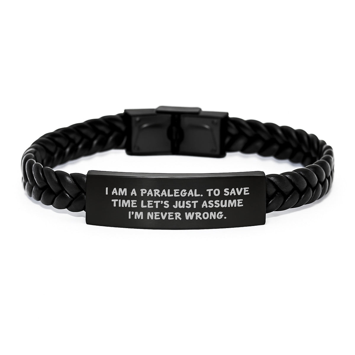 Funny Paralegal Gifts, Paralegal Humor Interlaced Leather Bracelets, Gifts from Men, Gifts for Paralegal, Unique Christmas Unique Gifts - Image 1