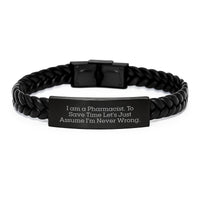 Load image into Gallery viewer, Funny Pharmacist Gifts Interlaced Leather Bracelets for Men from Friends This Christmas Unique - Image 1
