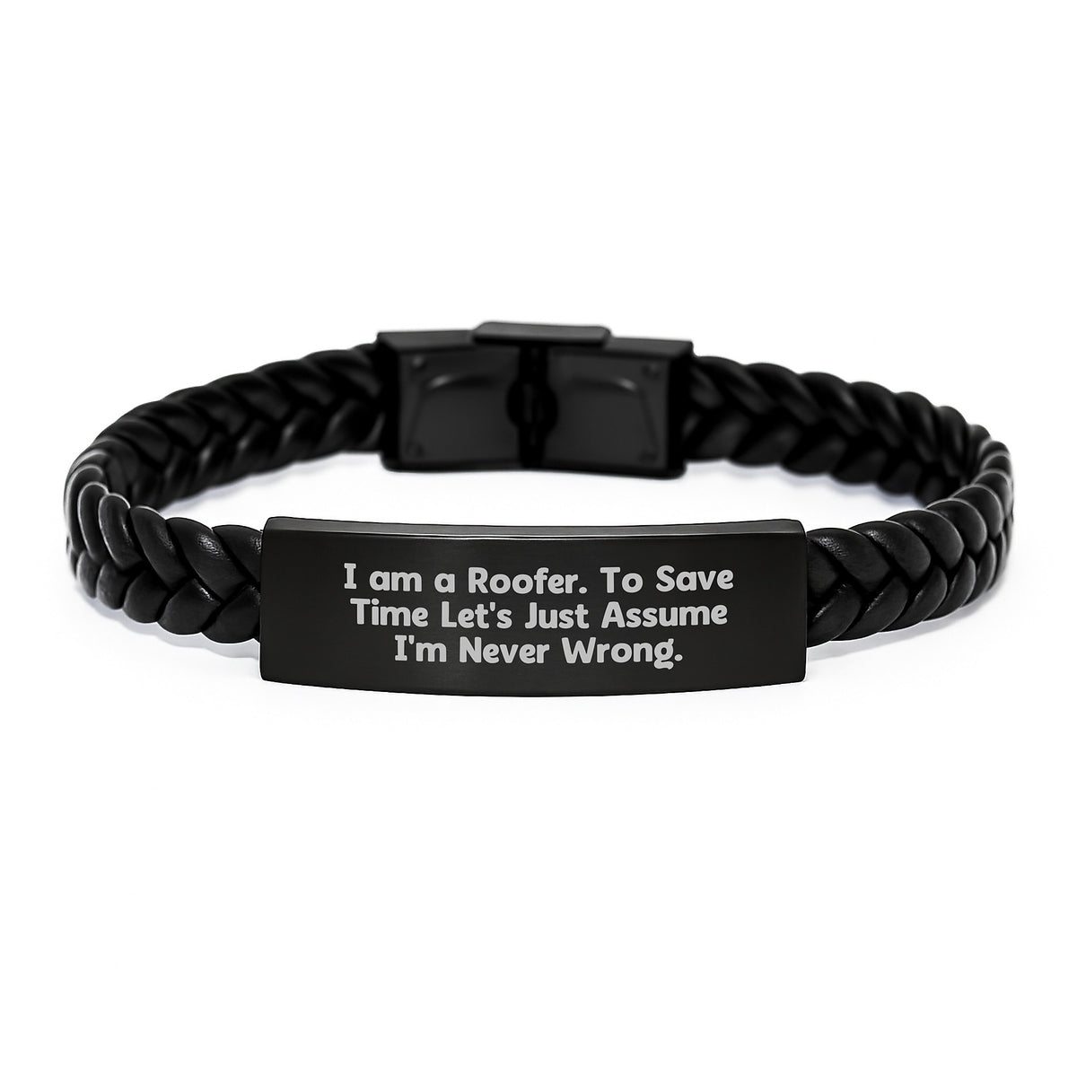 Funny Roofer Gifts from Friends to Men - Interlaced Leather Bracelet for Christmas Unique Presents - Image 1