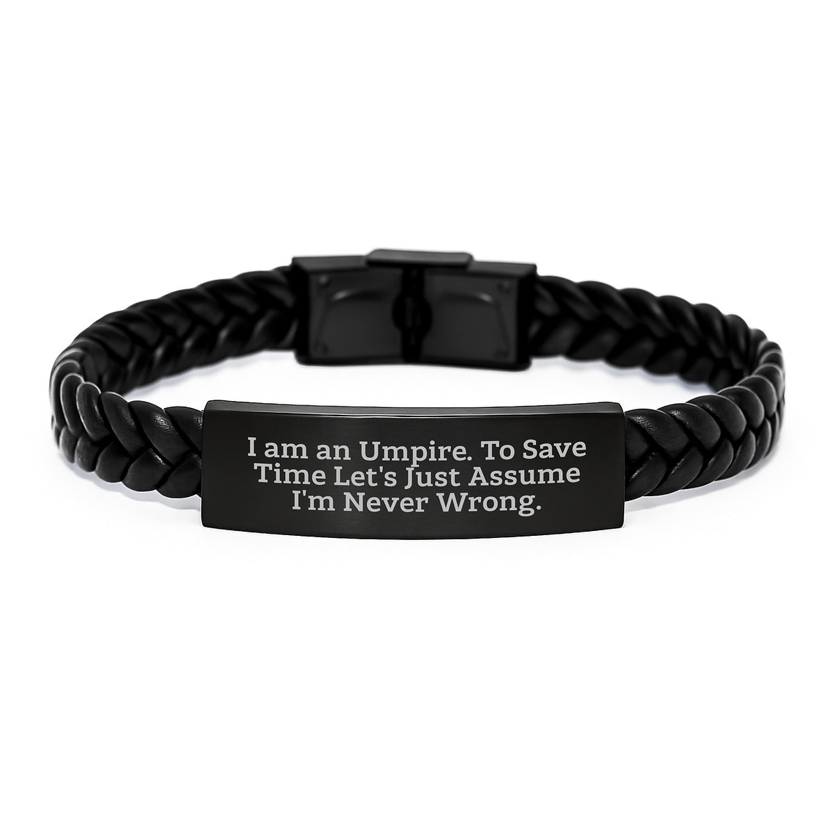 Funny Umpire Gifts for Umpire Friends from Men, Umpire Leather Bracelet for Christmas Unique Gifts - Image 1