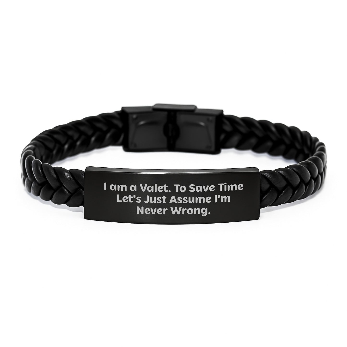 Funny Valet Gifts from Men to Valet, Interlaced Leather Bracelet for Birthday Unique Gifts - Image 1