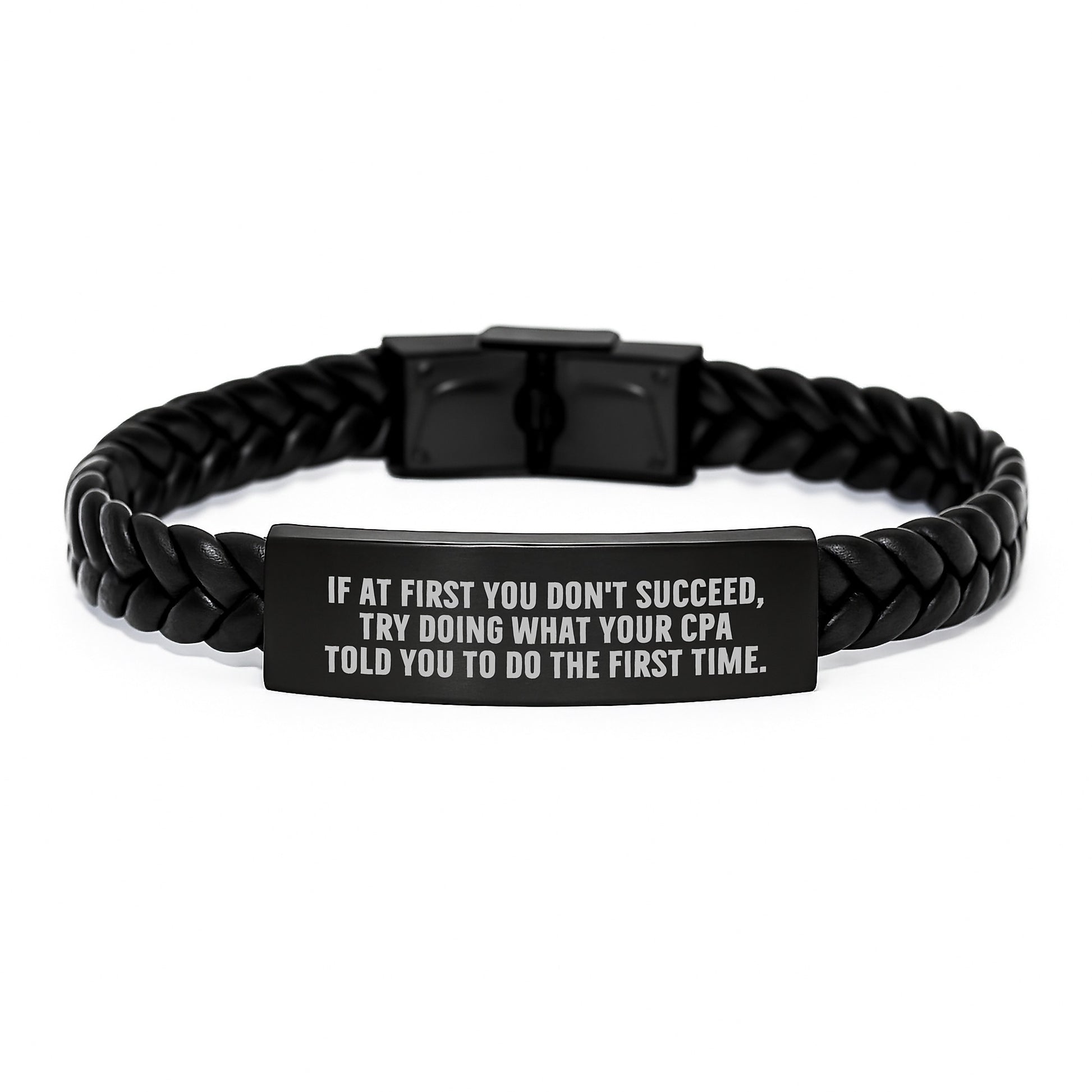 Funny CPA Gifts, Interlaced Leather Bracelet for Men, Women, Friends, Coworkers, Family - Unique Christmas Memorable Presents from CPA - Image 1