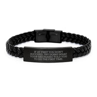 Load image into Gallery viewer, Funny Inspirational Gifts from Friends for Mechanic Men, Interlaced Leather Bracelet Christmas Unique Presents - Image 1
