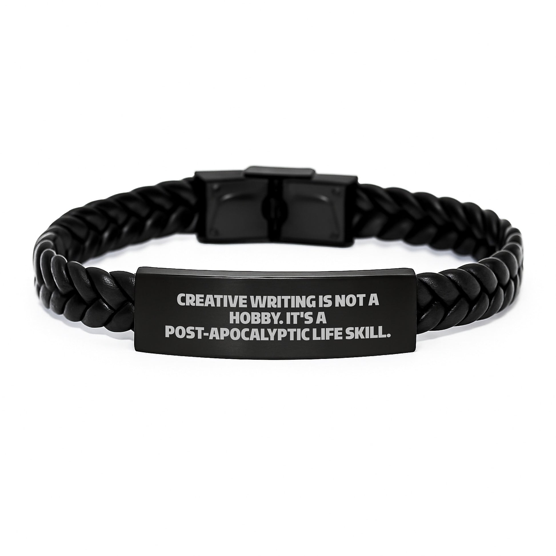 Creative Writing Inspired Interlaced Leather Bracelet, Funny Quote Gifts for Men, Women, Friends, Birthday Unique Presents - Image 1