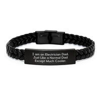 Load image into Gallery viewer, Electrician Gifts from Dad - Funny Interlaced Leather Bracelet for Men, Women, Friends, Coworkers, Family - Graduation Unique Gifts - Image 1
