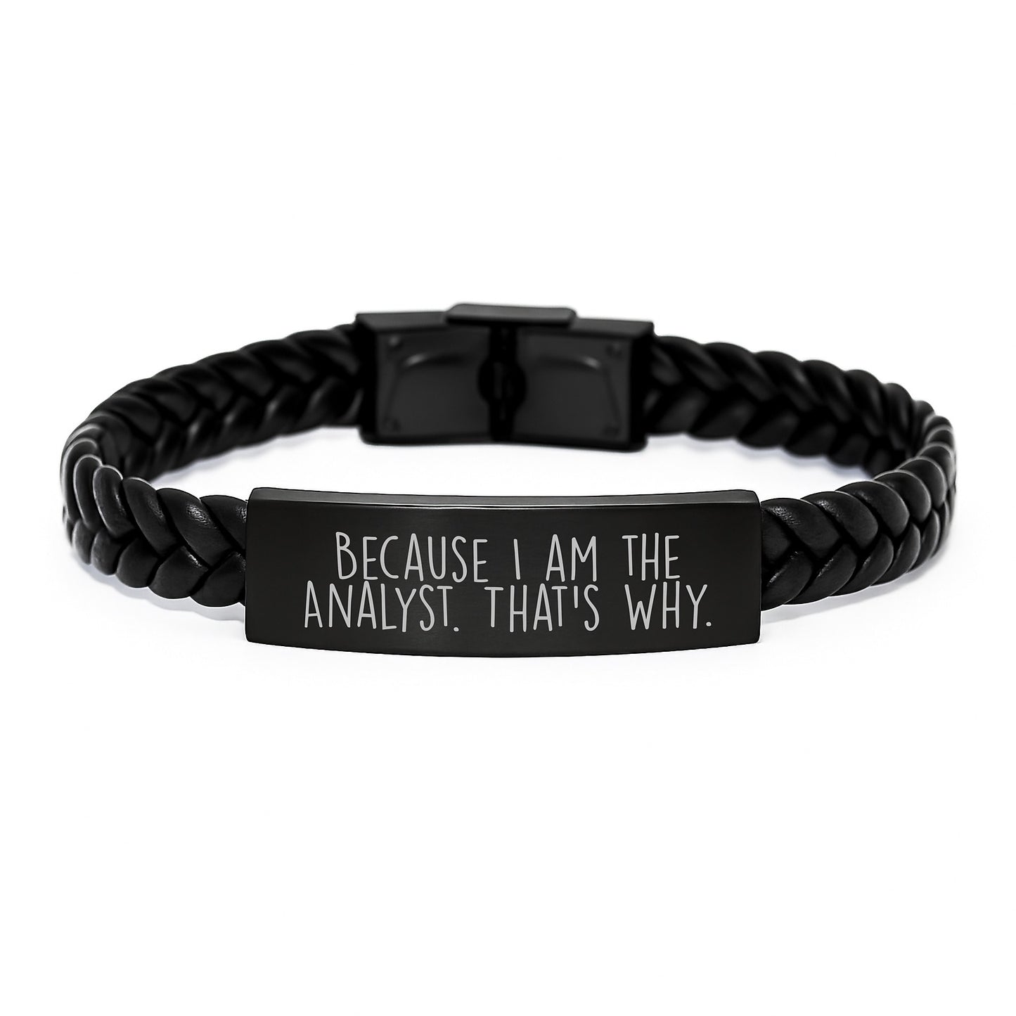 Funny Analyst Gift, Interlaced Leather Bracelet for Men, Gifts from Friends, Birthday Unique Gifts for Him - Image 1
