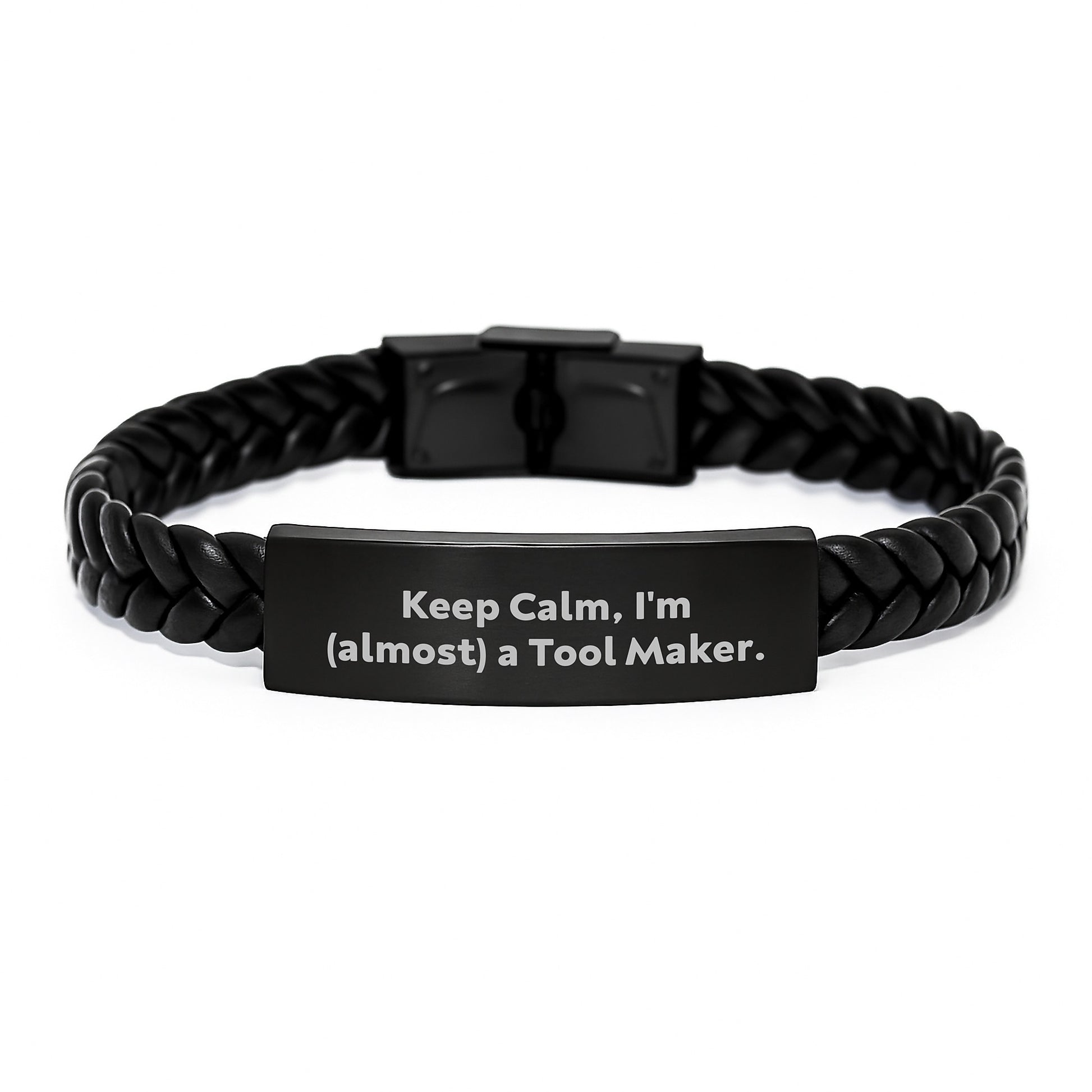 Funny Tool Maker Gifts for Him, Interlaced Leather Bracelet with Stainless Steel Engraving, Gifts from Men to Tool Maker, Mother's Day Unique Gifts for Tool Maker Friends - Image 1