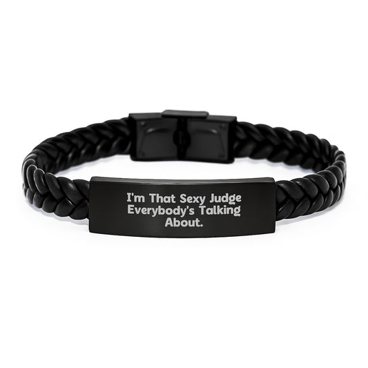Sexy Judge Leather Bracelet, Funny Gift for Judge, Unique Mother's Day Unique Gifts from Men to Judge - Image 1