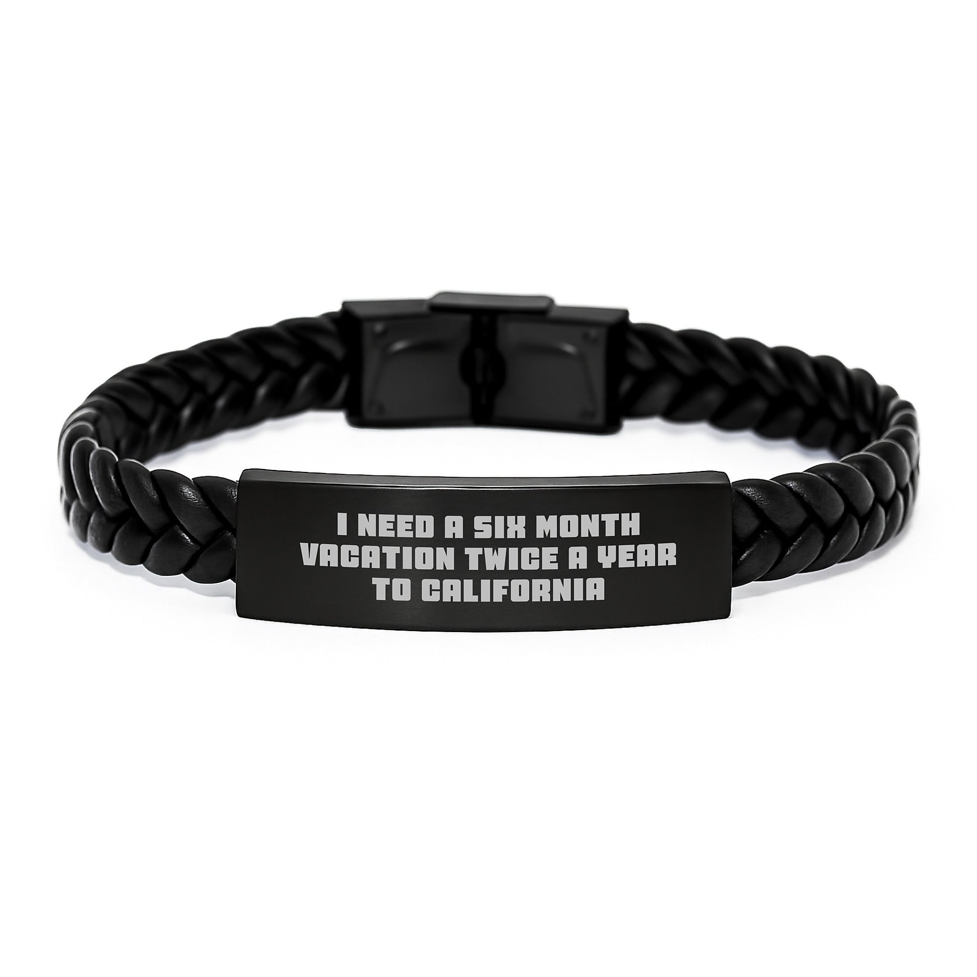 California Interlaced Leather Bracelets Funny Quote - Gifts for California Lovers from Men - Mothers Day Unique Gifts for Women - Image 1