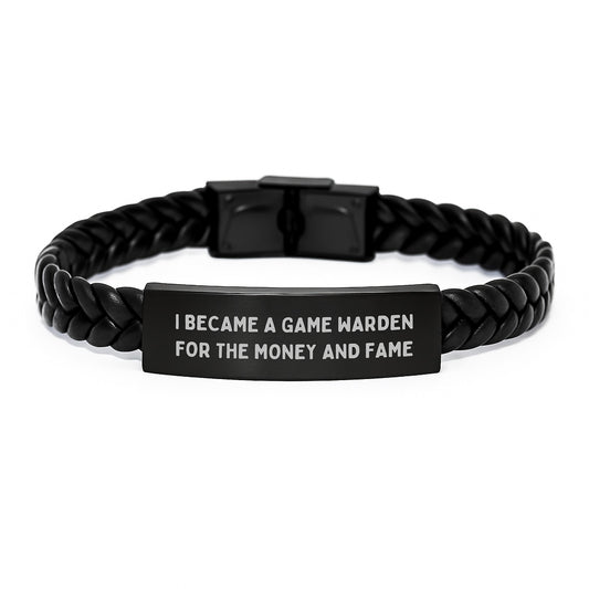 Game Warden Humor Interlaced Leather Bracelets for Women - Funny Mother's Day Unique Gifts from Family to Game Warden Friends - Image 1