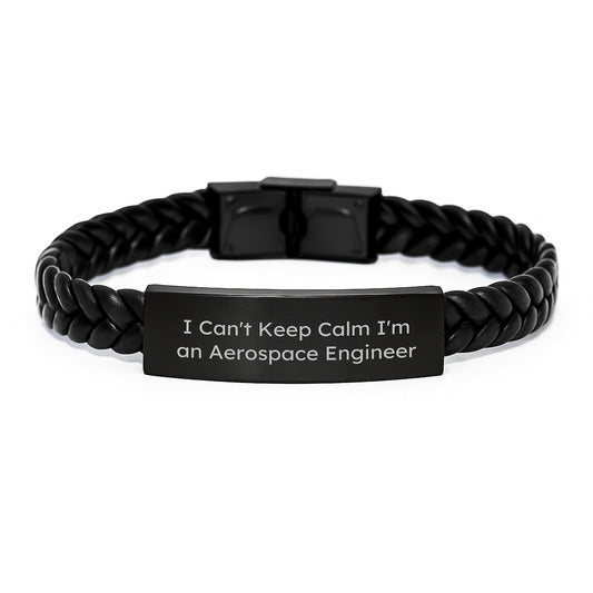Funny Aerospace Engineer Gifts, I'm An Aerospace Engineer Interlaced Leather Bracelet for Men, Women, Friends, Coworkers, Family, Graduation Unique Gifts from Men, Women, Friends, Coworkers, Family - Image 1
