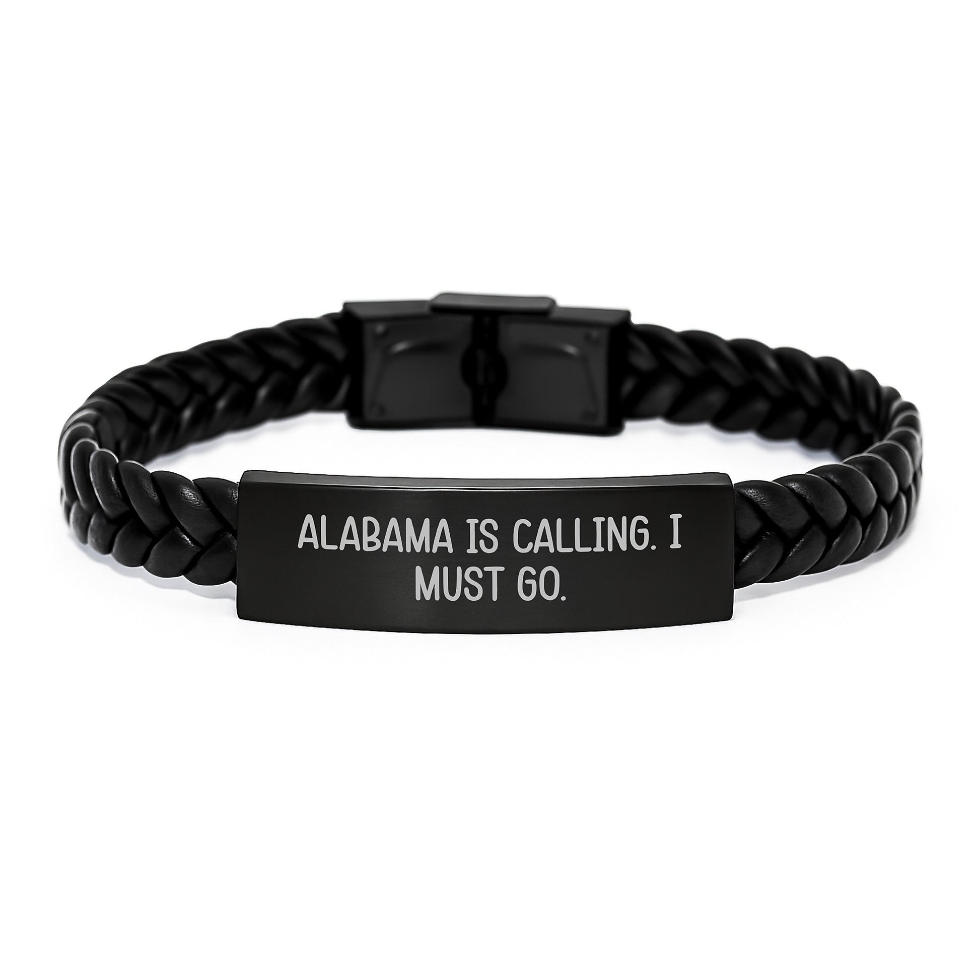 Bold Alabama Interlaced Leather Bracelet for Friends Birthday Gift - Image 1