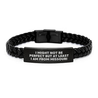 Load image into Gallery viewer, Gifts from Friends and Family for Missouri Lovers - Funny Quote, Interlaced Leather Bracelet with Stainless Steel and PU Leather, Christmas Unique Gifts - Image 1
