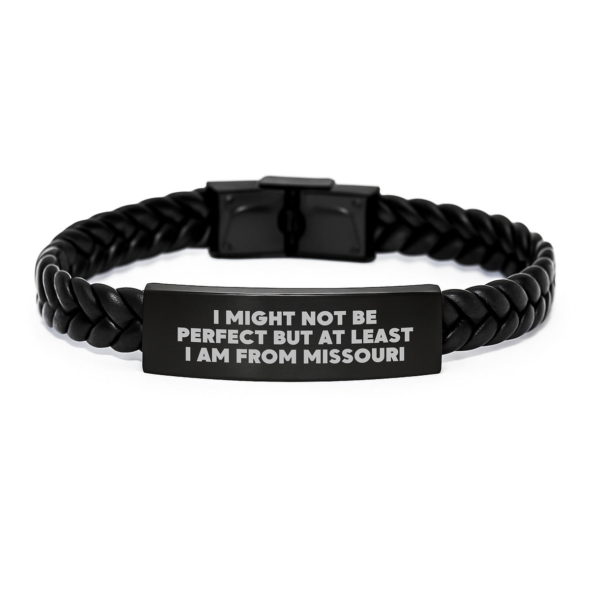 Gifts from Friends and Family for Missouri Lovers - Funny Quote, Interlaced Leather Bracelet with Stainless Steel and PU Leather, Christmas Unique Gifts - Image 1