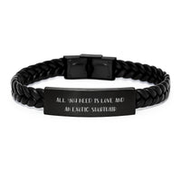 Load image into Gallery viewer, Fun Exotic Shorthair Cat Christmas Unique Gifts from Friends for Exotic Shorthair Cat Lovers - Interlaced Leather Bracelet, All You Need Is Love - Image 1
