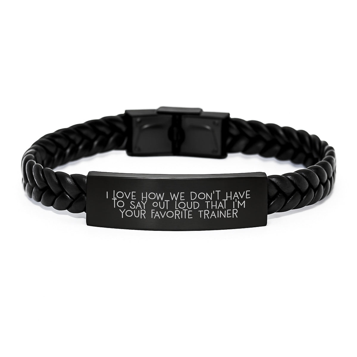 Trainer Love Gifts from Family for Favorite Trainer Interlaced Leather Bracelet, Inspirational Funny Quote, Graduation Unique Gifts - Image 1