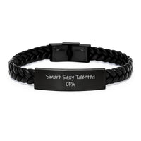 Load image into Gallery viewer, Smart Sexy Talented Cpa Gifts for Men, Interlaced Leather Bracelet, Valentine's Unique Gifts from Friends, Inspirational CPA - Image 1
