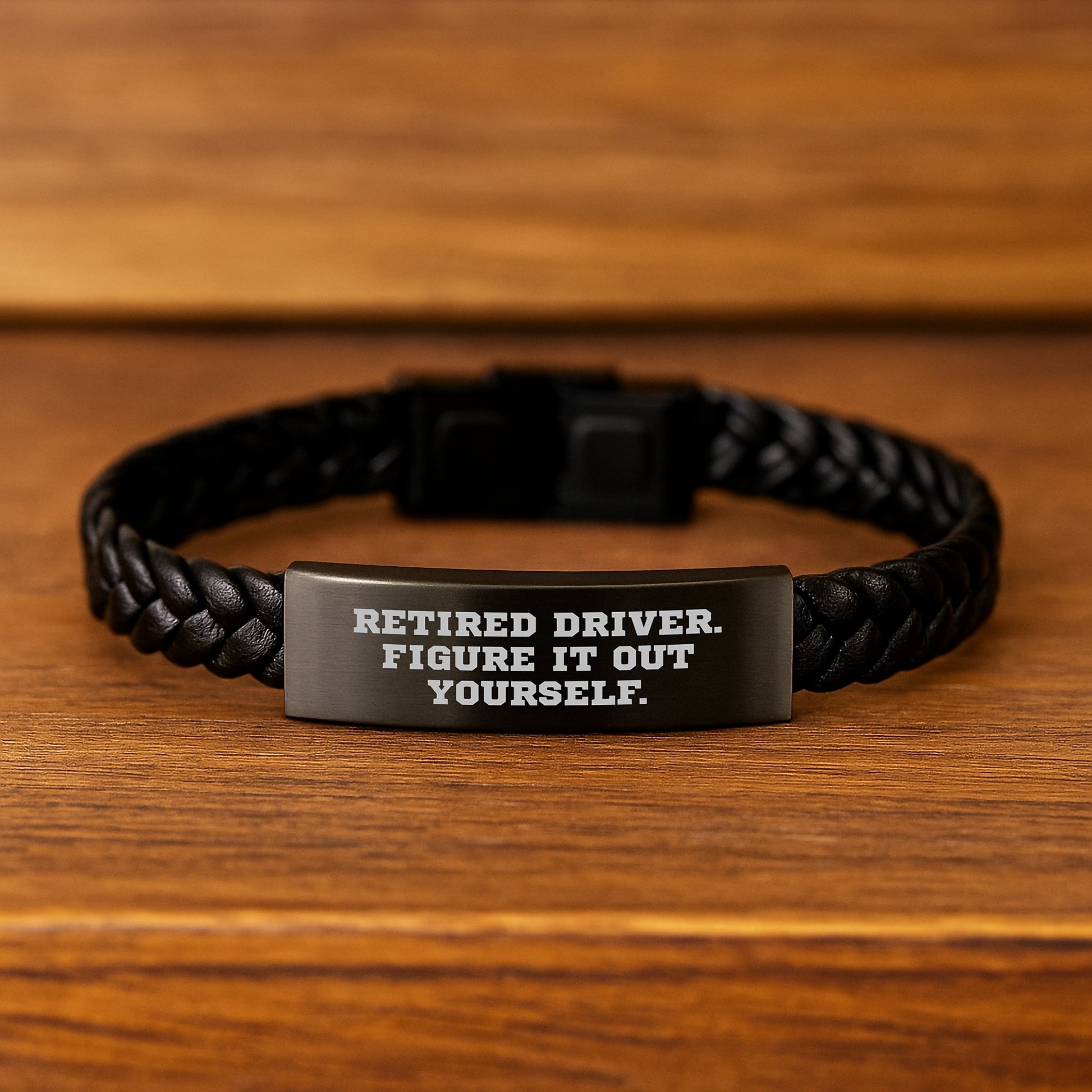 Funny Driver Gifts for Men, Graduation Unique Gifts, Interlaced Leather Bracelet with Stainless Steel and PU Leather - Image 2