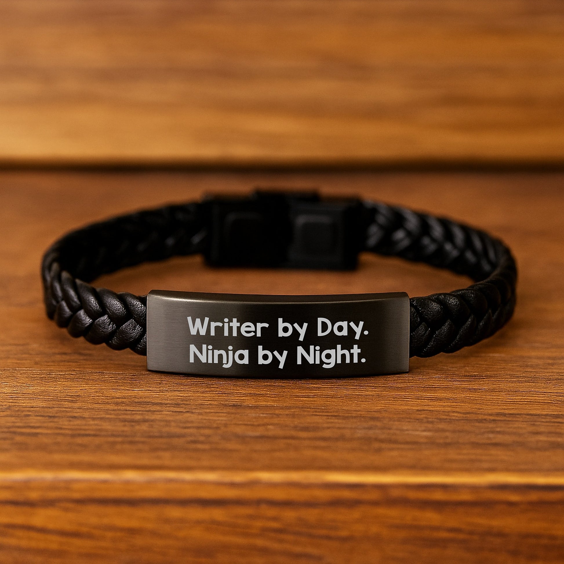 Writer Gifts from Friends for Men - Funny Quote Interlaced Leather Bracelet Birthday Unique Presents - Image 2