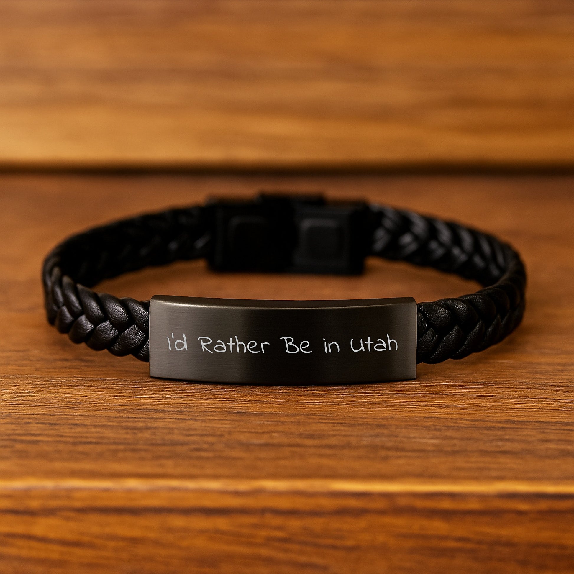 Utah Keepsake Interlaced Leather Bracelet for Him Birthday Surprise Gift - Image 2