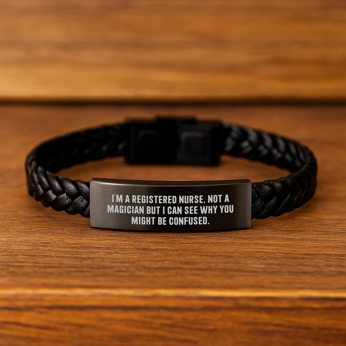 Registered Nurse Keepsake Leather Bracelet for Him Birthday Gift - Image 2