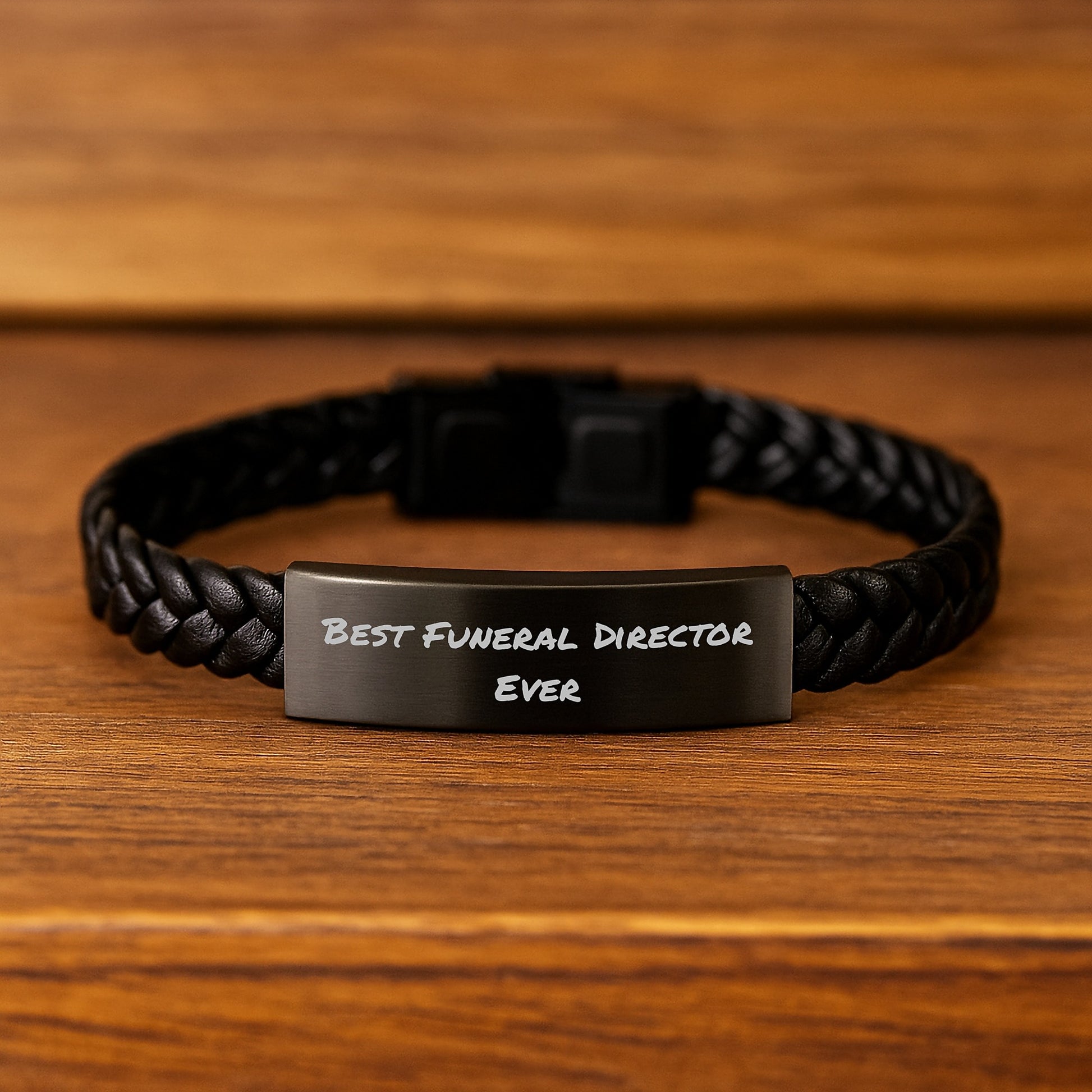 Best Funeral Director Ever Leather Bracelet for Him Birthday Gift - Image 2