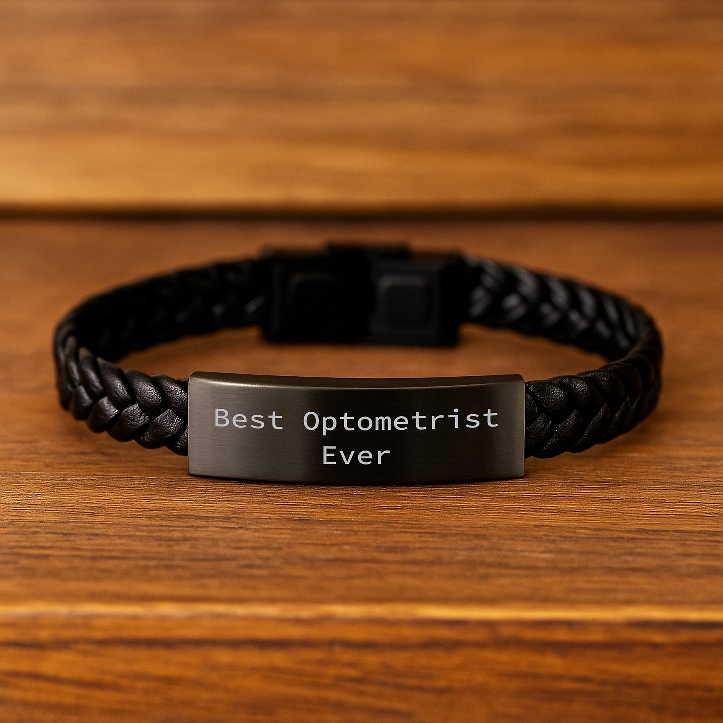 Optometrist Keepsake Interlaced Leather Bracelet for Him Birthday Gift - Image 2