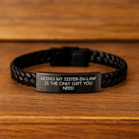 Load image into Gallery viewer, Sister-in-law Gifts from Men - Funny Quote Interlaced Leather Bracelet for Her Birthday, Unique Gifts for Sister-in-law, Gifts from Family, Sister-in-law Jewelry - Image 2
