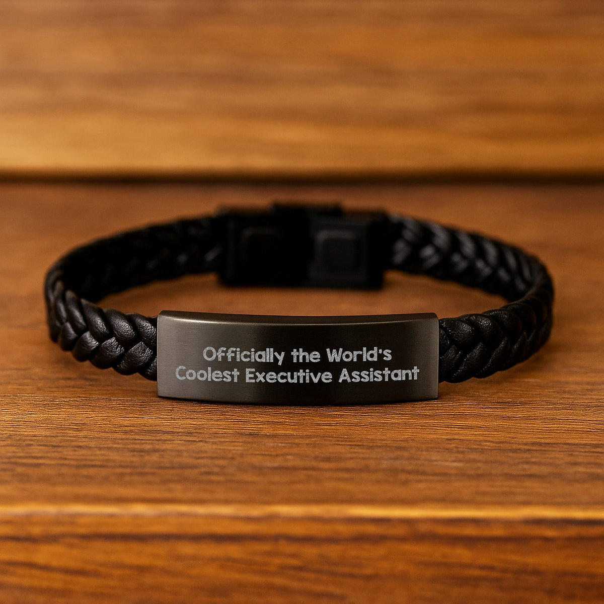 Funny Executive Assistant Gifts - Officially The World's Coolest Interlaced Leather Bracelet for Men, Women, Friends, Coworkers, Family - Christmas Unique Presents - Image 2
