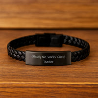 Load image into Gallery viewer, Teacher Gifts Unique Interlaced Leather Bracelet Funny Quote Gifts from Family for Men Women Christmas Unique Gifts - Image 2
