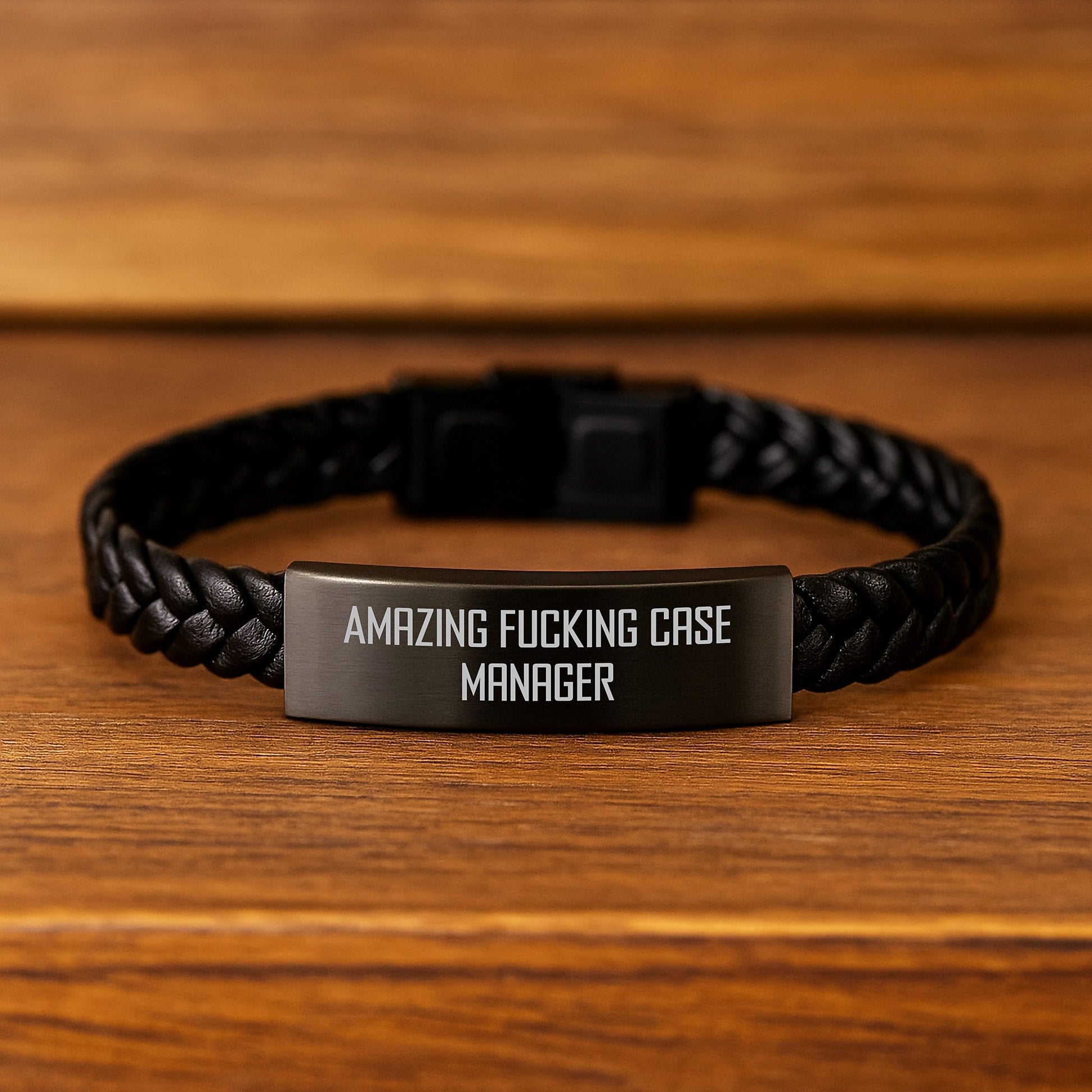 Funny Case Manager Gifts, Interlaced Leather Bracelet for Her, Birthday Unique Gifts from Friends, Amazing F--king 'You're a Superstar' Case Manager - Image 2