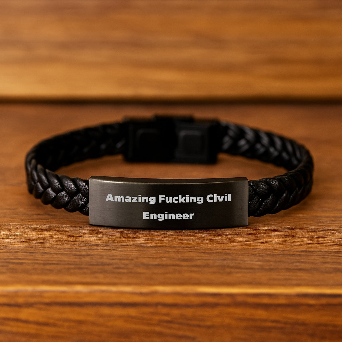 Civil Engineer Gifts Funny Interlaced Leather Bracelet Stainless Steel PU Leather for Men Birthday Unique Presents from Friends Coworkers Family - Image 2