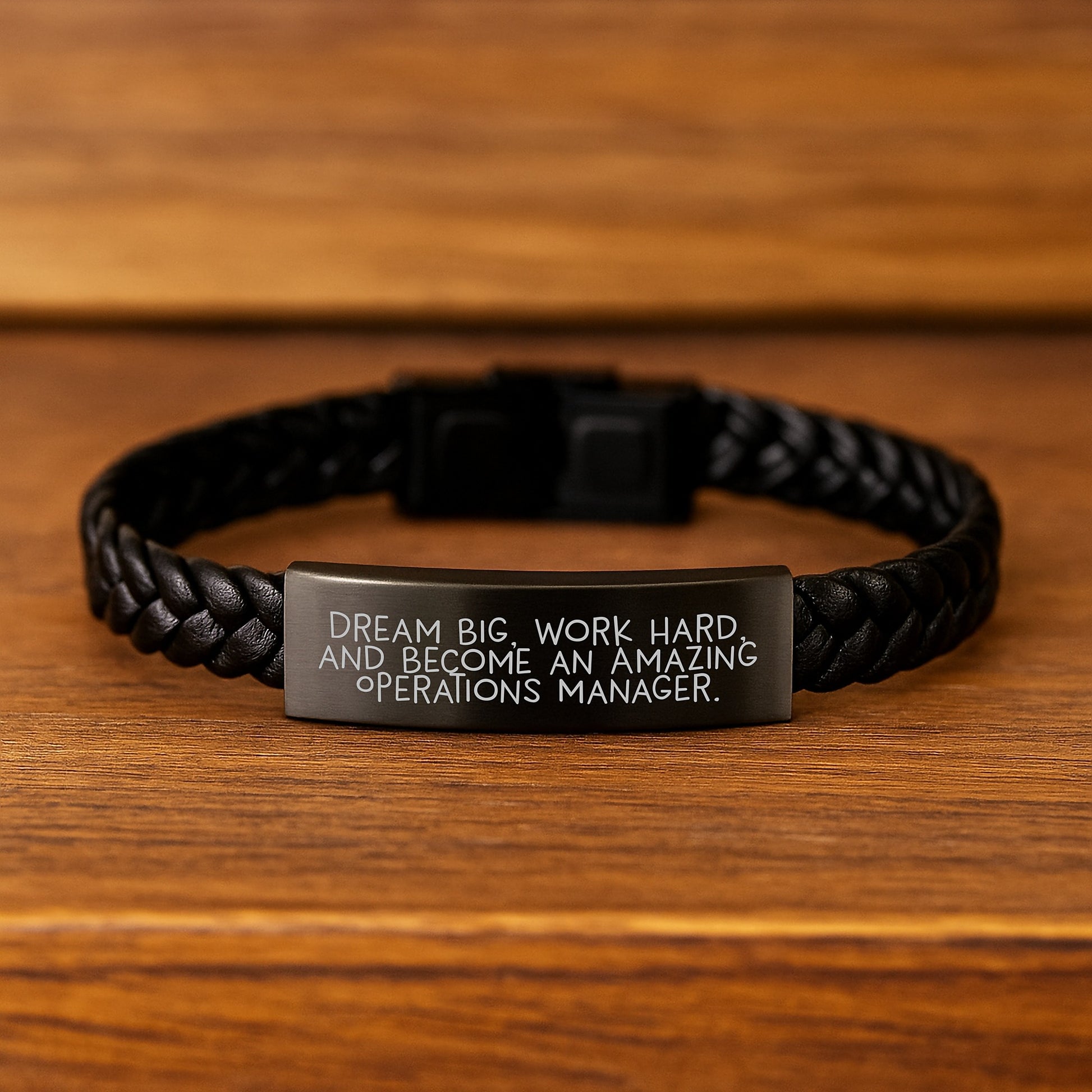 Operations Manager Keepsake Leather Bracelet for Him Birthday Gift - Image 2