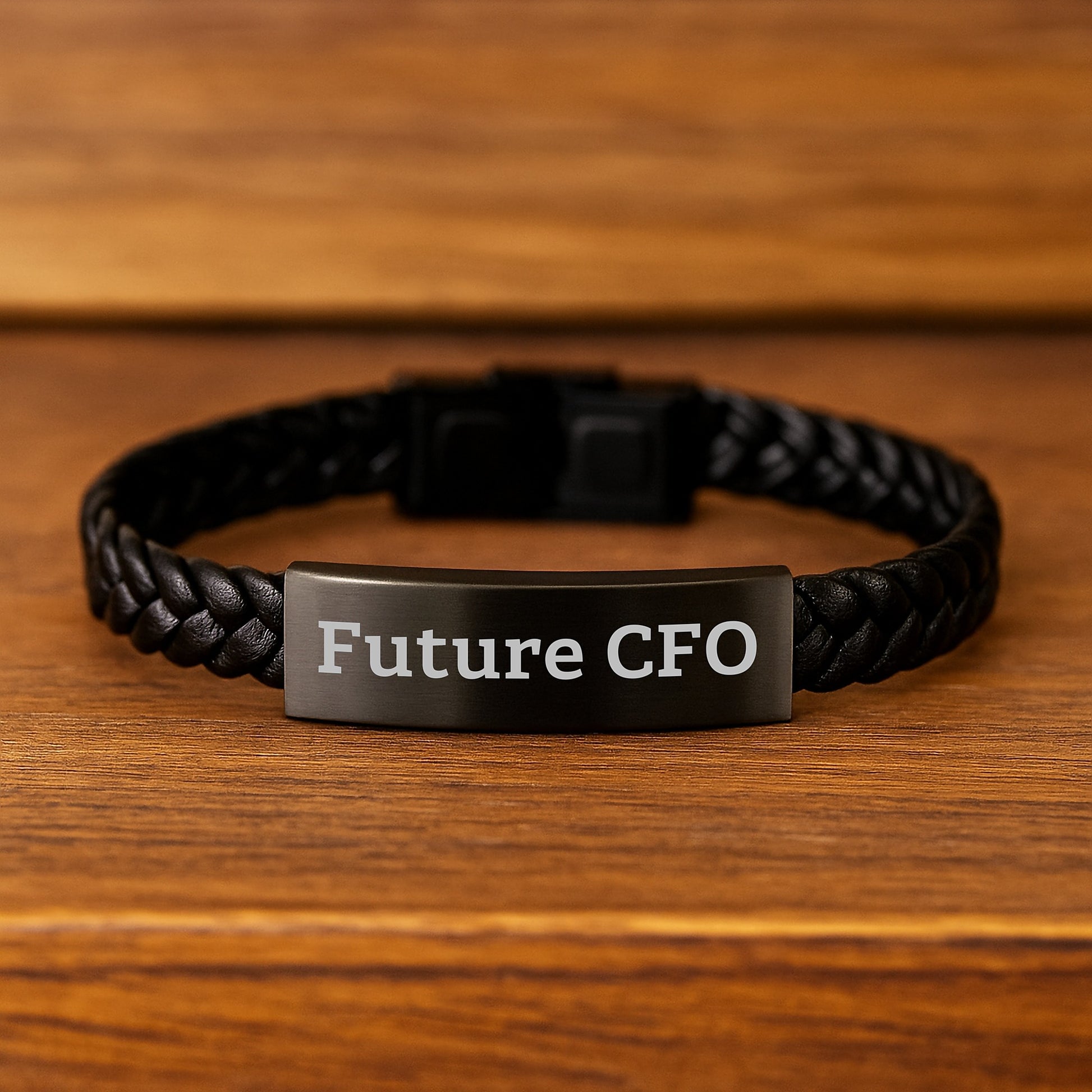 Funny Future CFO Quote Interlaced Leather Bracelet Gifts for Men Friends Coworkers Family from Men - Image 2
