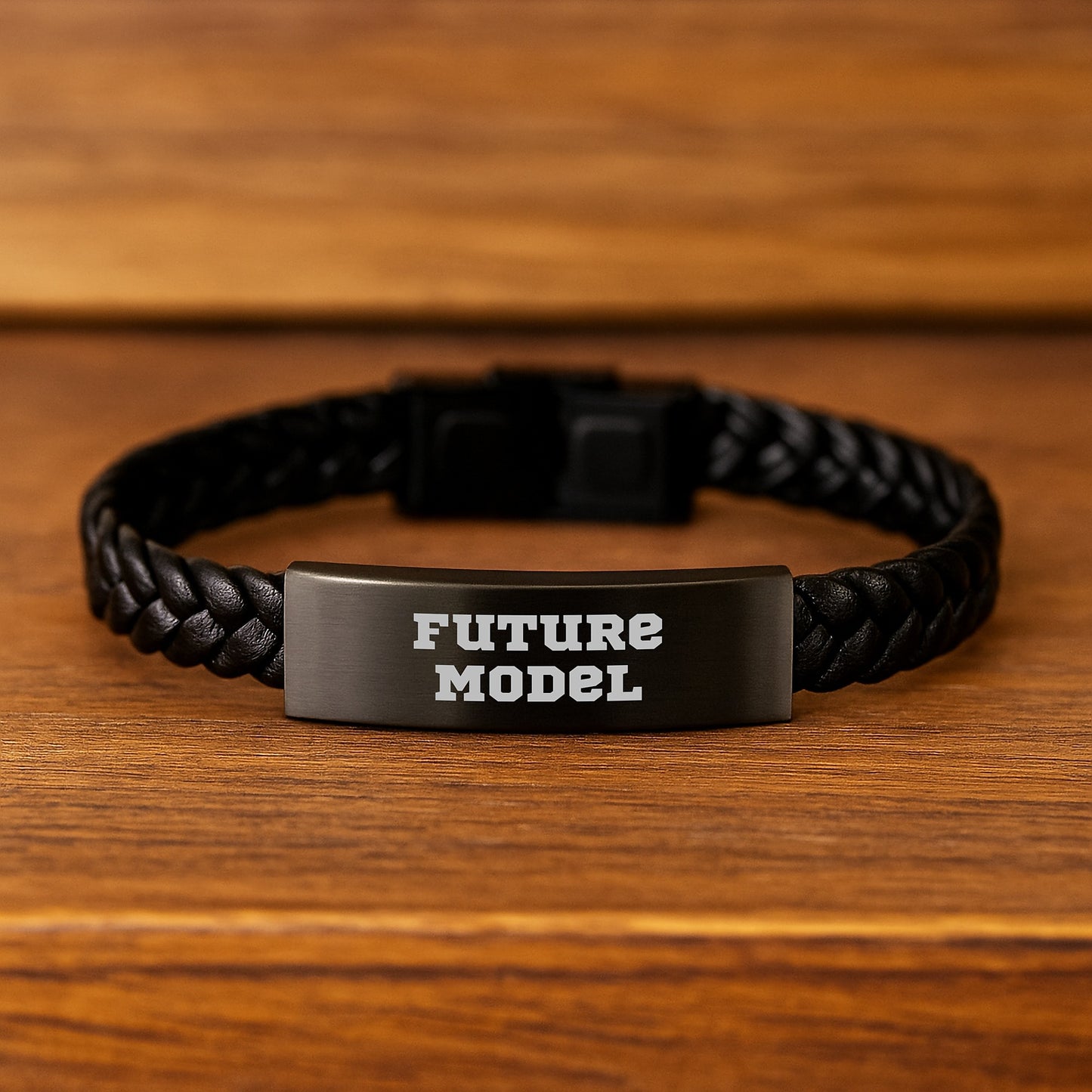 Funny Model Interlaced Leather Bracelet, Gifts from Friends for Model Graduation Unique Gifts, Interlaced Leather Bracelet for Future Model - Image 2