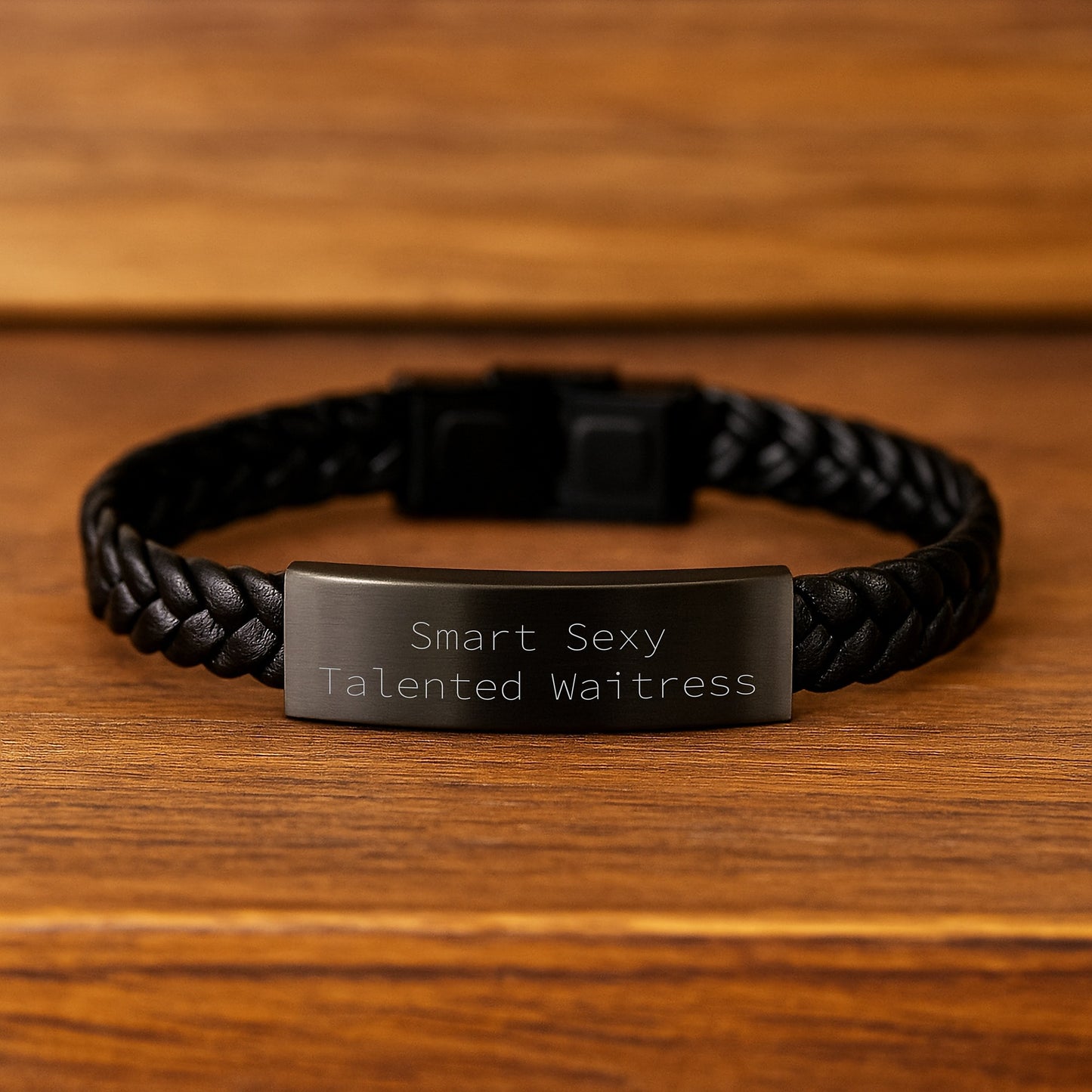Funny Waitress Gifts, Interlaced Leather Bracelet for Smart Sexy Talented Women, Valentine's Unique Gifts from Friends, Coworkers, Family - Image 2