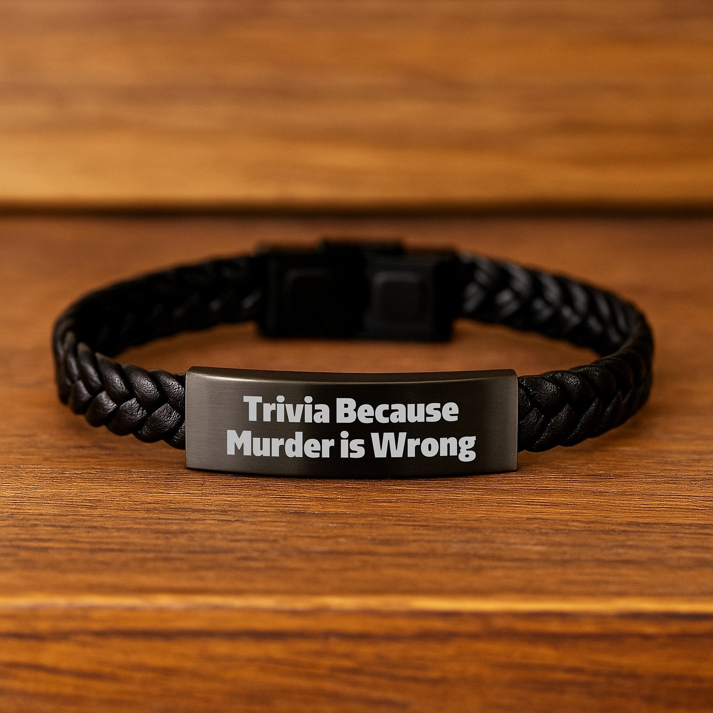 Gifts from Friends for Trivia Enthusiasts - Funny Quote Interlaced Leather Bracelet, Unique Graduation Gift for Men and Women - Image 2