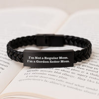 Load image into Gallery viewer, Gordon Setter Mom's Inspirational Gift, Interlaced Leather Bracelet for Gordon Setter Dog Lovers, Unique Graduation Presents from Friends or Family - Image 3
