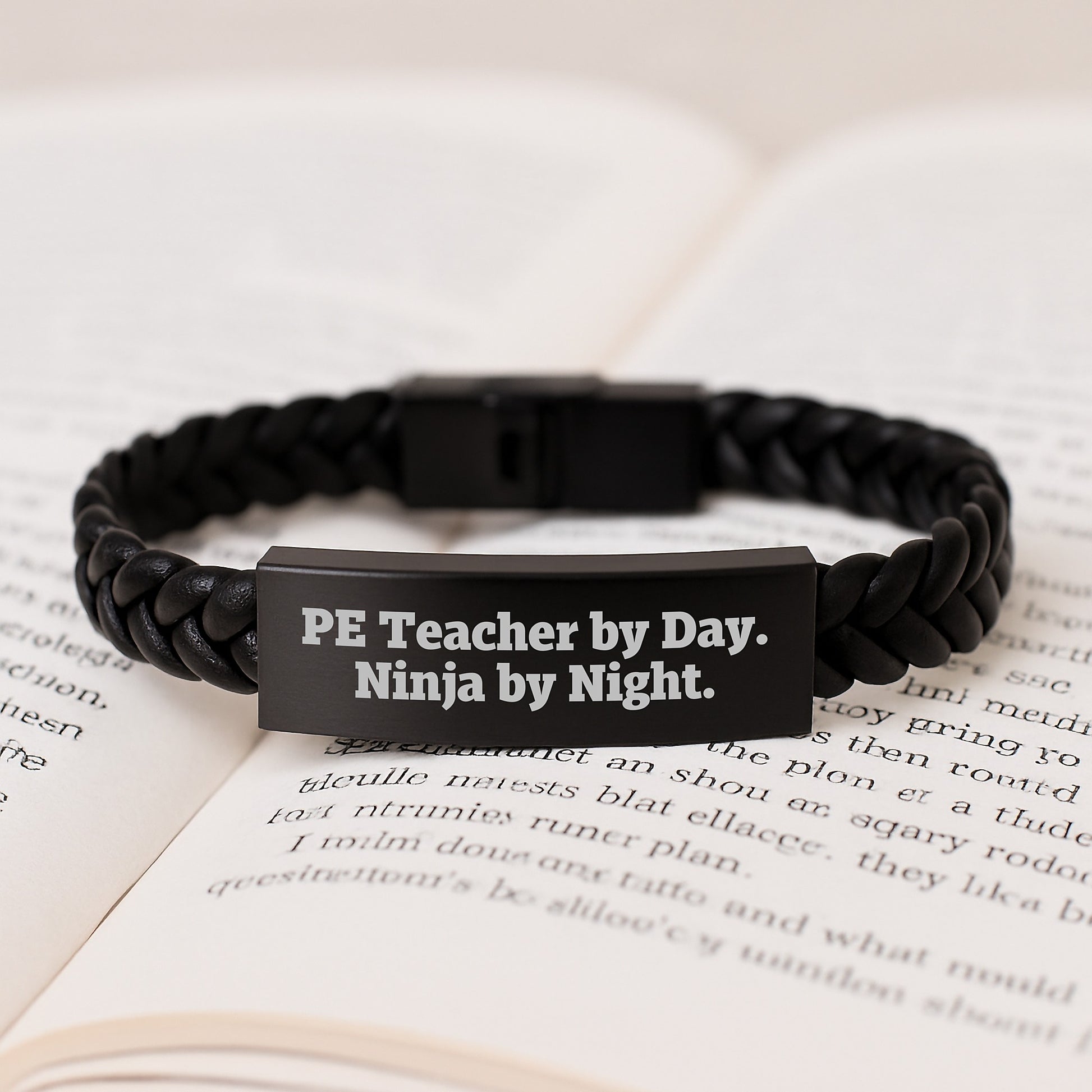 PE Teacher Keepsake Interlaced Leather Bracelet for Him Birthday Gift - Image 3