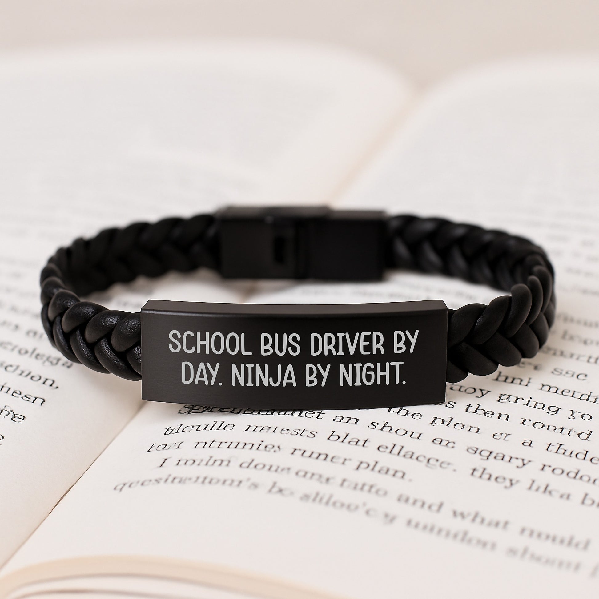 School Bus Driver Interlaced Leather Bracelet for Him Birthday Gift - Image 3