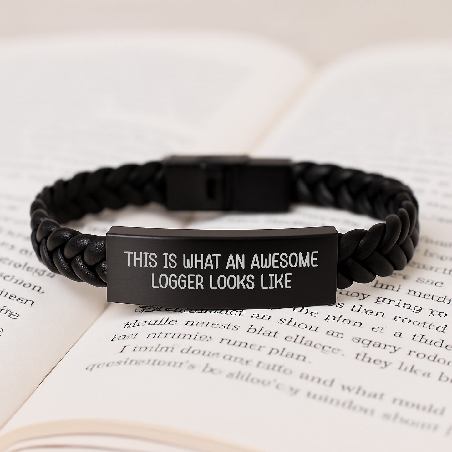 Funny Logger Gifts for Men, This Is What An Awesome Logger Looks Like Interlaced Leather Bracelet, Unique Graduation Unique Gifts for Friends - Image 3