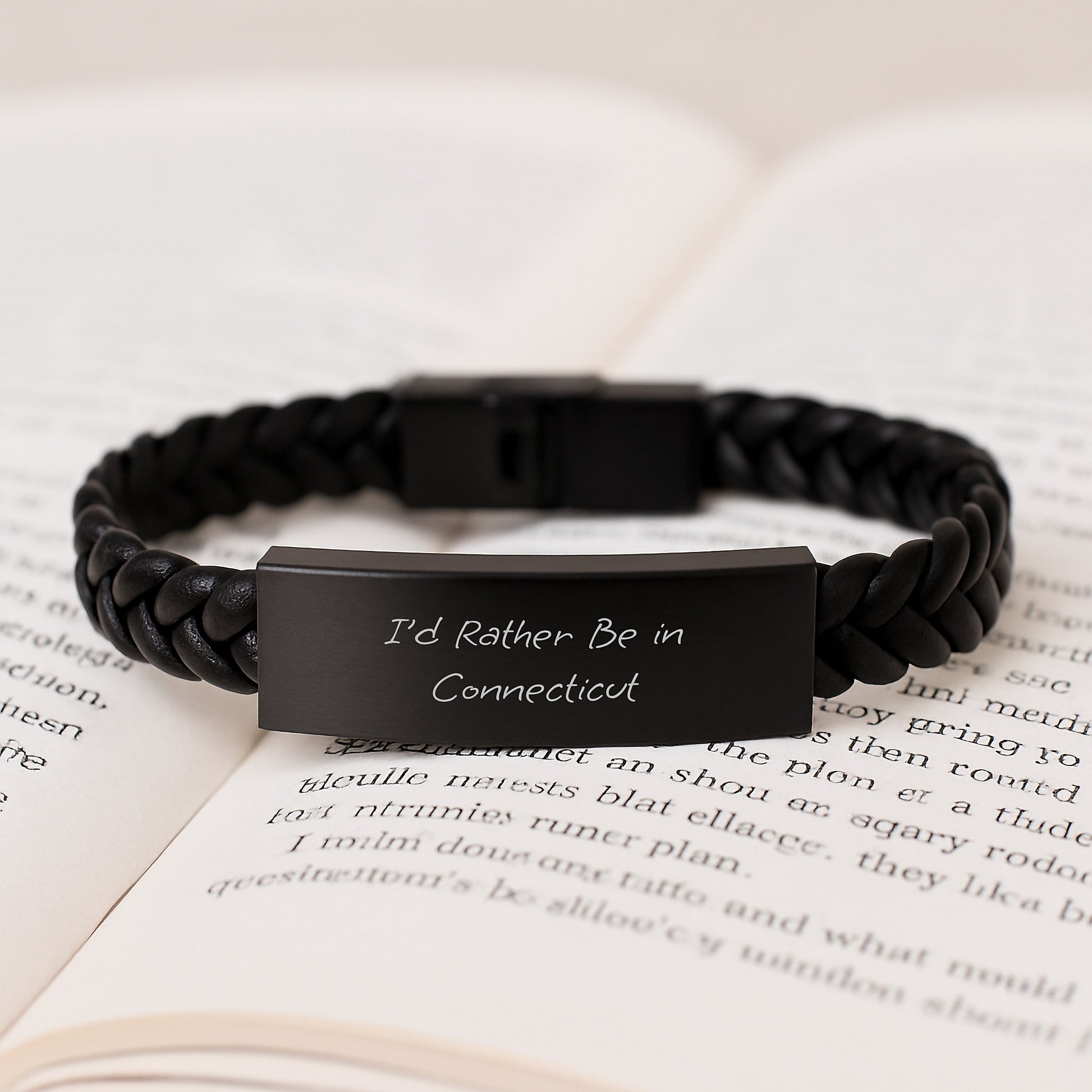 Connecticut Keepsake Interlaced Leather Bracelet for Him Birthday Gift - Image 3