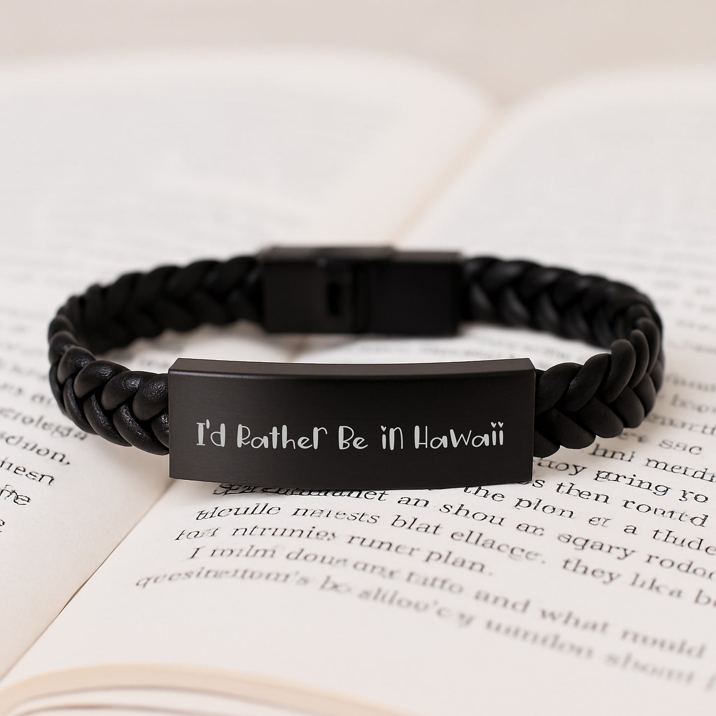 Hawaii Keepsake Interlaced Leather Bracelet for Him Birthday Gift - Image 3
