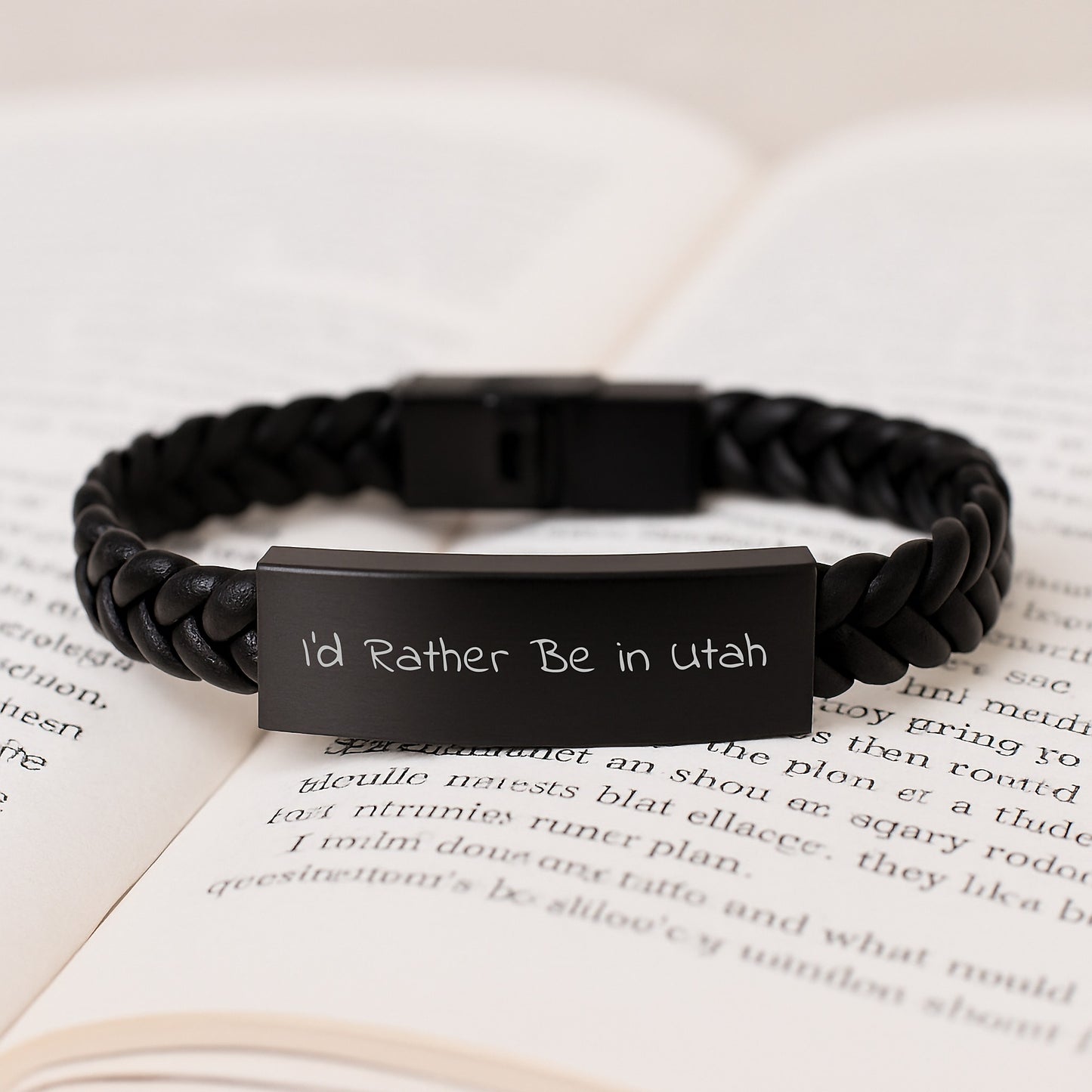 Utah Keepsake Interlaced Leather Bracelet for Him Birthday Surprise Gift - Image 3